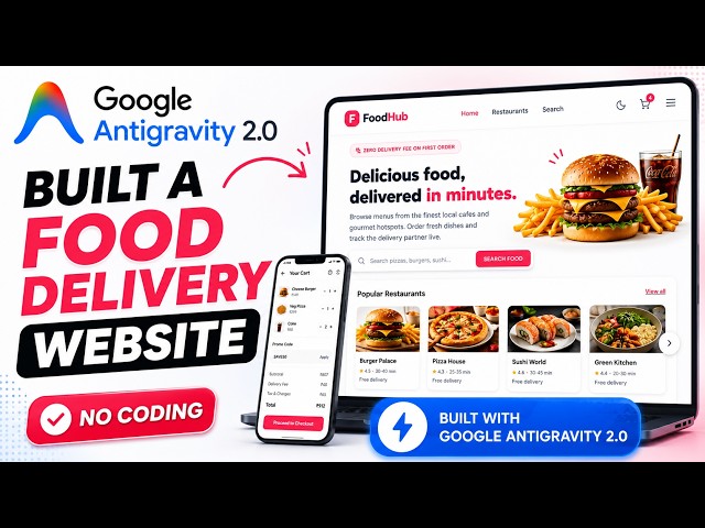 Build a Complete Food Delivery Website with AI | Google Antigravity 2.0 Tutorial #webdevelopment