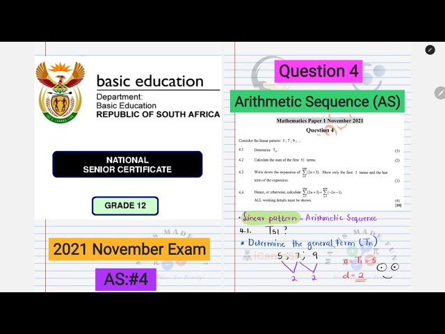 How to Solve Number Patterns | Grade 12 Maths Paper 1 November 2021 Exam| ICampSA