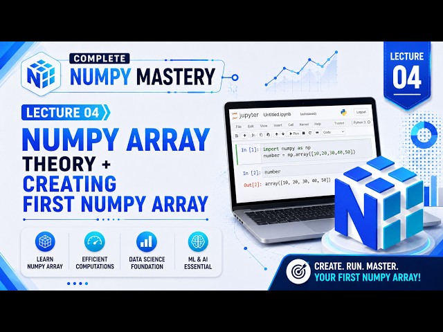NumPy Arrays in Python | 1D, 2D & 3D Arrays Explained | Data Science Lecture 04