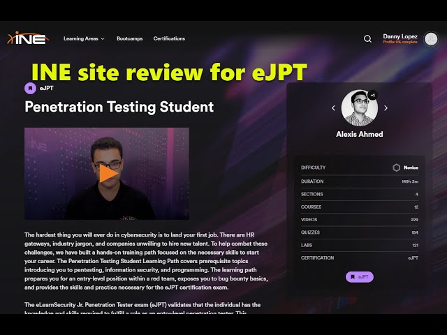 My initial INE / ELEARN Security review for the eJPT course