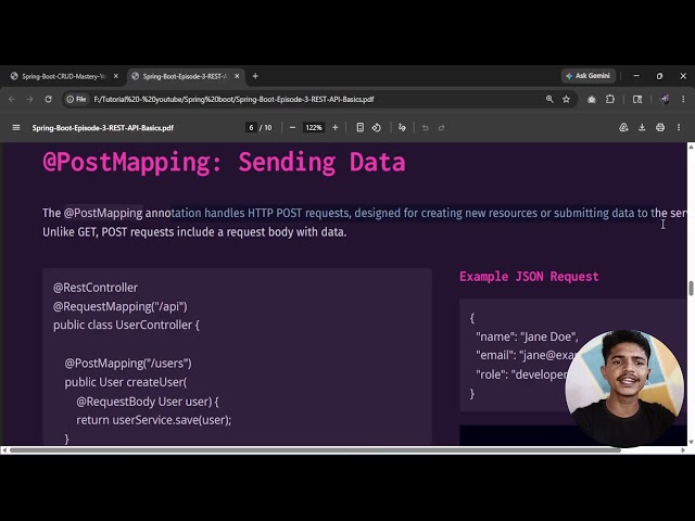 Spring Boot REST API Tutorial | @RestController, @GetMapping, @PostMapping & JSON Response - part 23