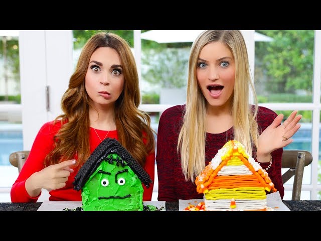 Gingerbread House Decorating Challenge! - HALLOWEEN EDITION ft iJustine!