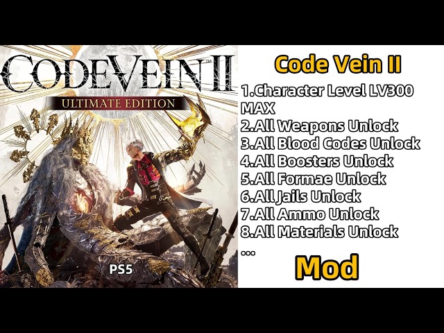 Code Vein II Mod Cheat CV2 Save Modding Code Vein 2 Cheats Mods