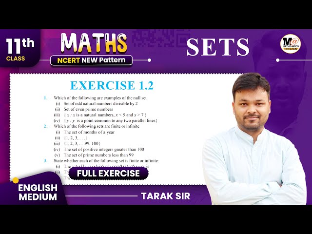 Class 11th Math EXERCISE 1.2 NCERT SOLUTION | CBSE | Chapter 1 SETS | ex 1.2 class 11