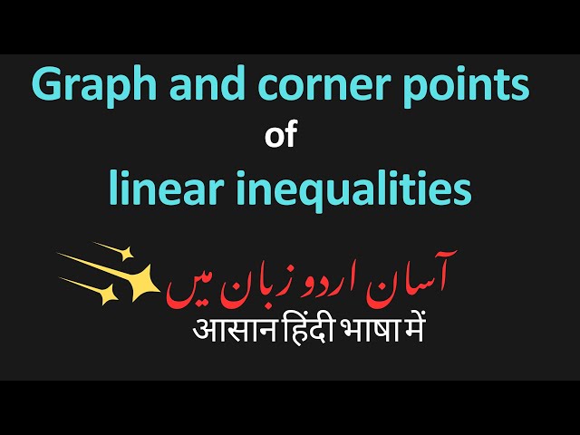 System of linear inequalities, Graph & corner points of linear inequalities, Hindi, Urdu, Class11&12
