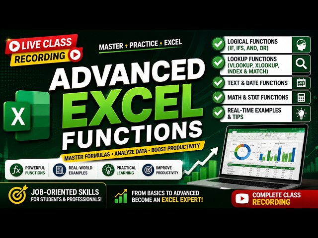 📊 Master Advanced Excel Functions | Live Class Recording by Trainer Pavan | Ally Tech Services