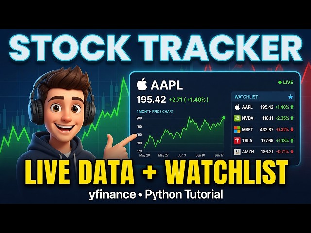 Build a Live Stock Price Tracker with Watchlist in Python using yfinance – Beginner Tutorial