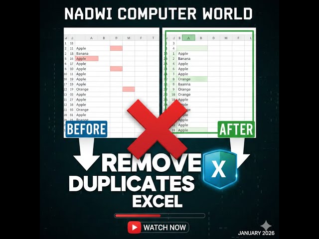 How to Remove Duplicate Values in Excel (Fast & Easy) | Nadwi Computer World