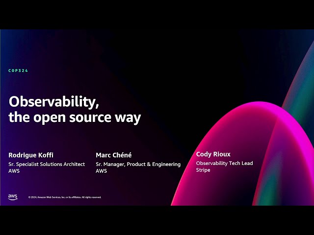AWS re:Invent 2024 - Observability the open source way (COP324)
