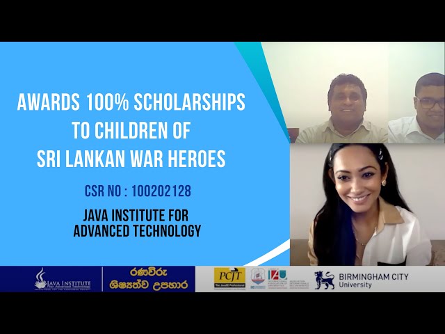 100202128 | Java Institute | Awards 100% Scholarships to Children of Sri Lankan War Heroes.