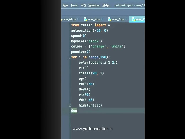 Create colorful patterns with Python Turtle Graphics using simple code!