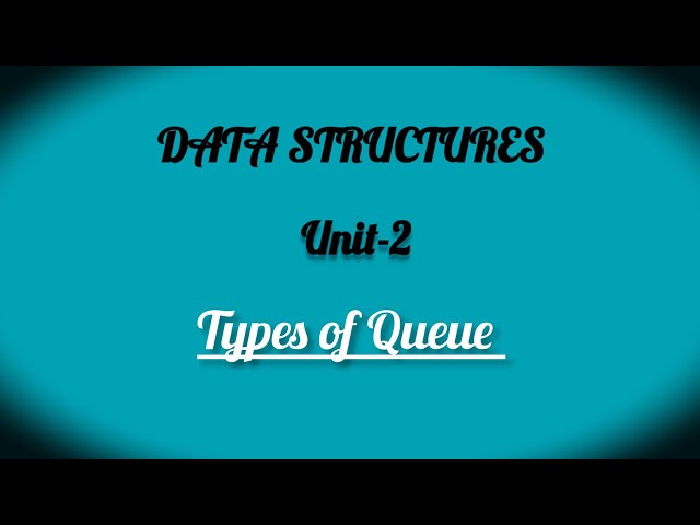 CS3301 / Data structures / Types of Queue