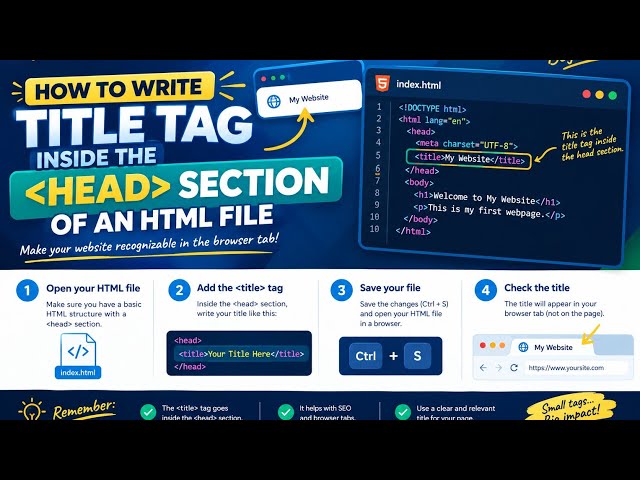 HTML Title Tag Explained – How to Use the title Tag (2026 Guide)
