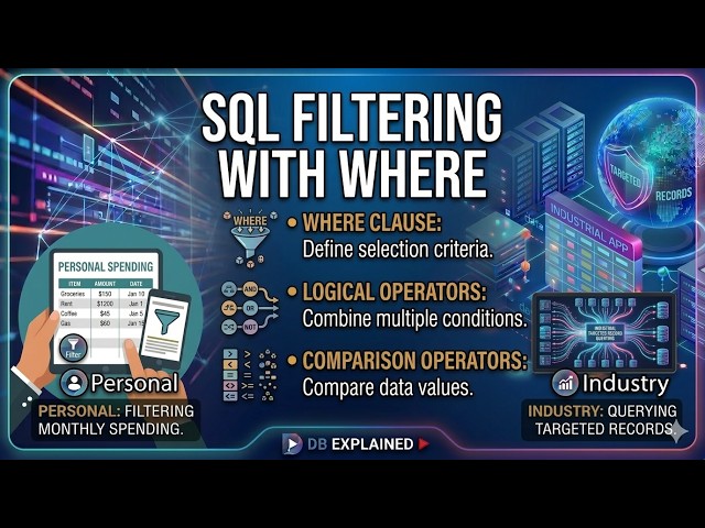 SQL WHERE Clause Explained | Filtering Data with Logical and Comparison Operators