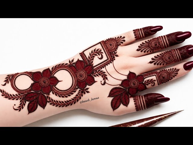 Very simple unique style mehndi design for back hand|new easy mehndi design 2026 | mehandi designs
