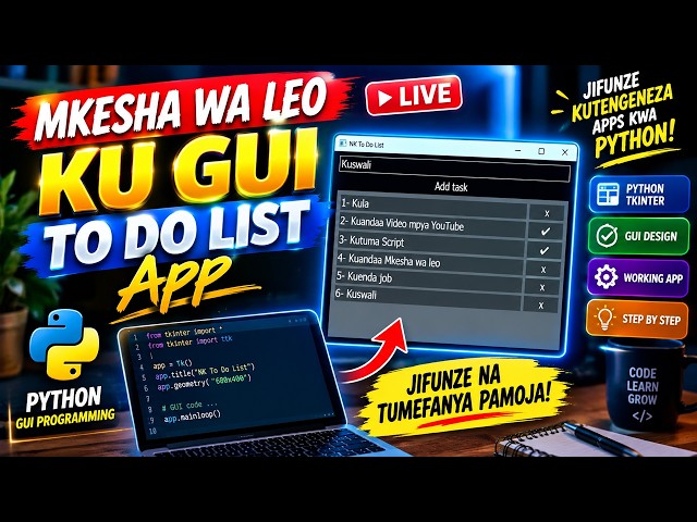 Let's code To Do List APP INTERFACE kwa Python LIVE