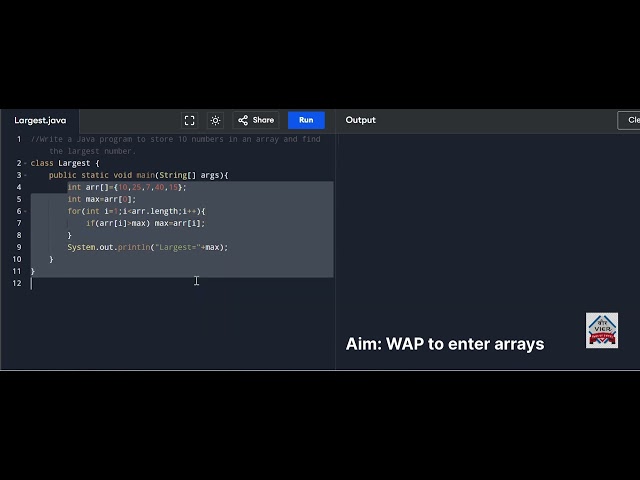 Write a Java program to store 10 numbers in an array