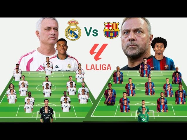 Real Madrid vs. Barcelona ~ Posibles alineaciones/Plantillas con Adeyemi y Mbappé Temporada 2026/...
