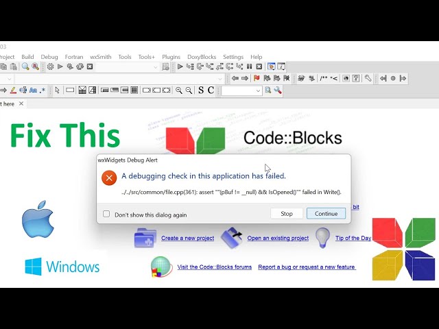 Fix Codeblock A Debugging Check In This Application Has Failed