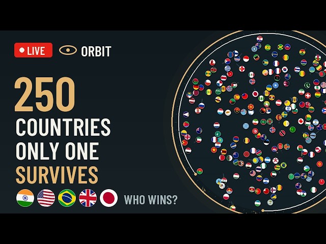 🔴 LIVE: 250 Countries Battle Royale 🌍 Which Country Will Win? | Flag Marble Survival