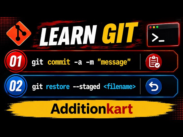 Learn Git | git commit -a -m & git restore --staged Explained | Git Basic for Beginners | Git