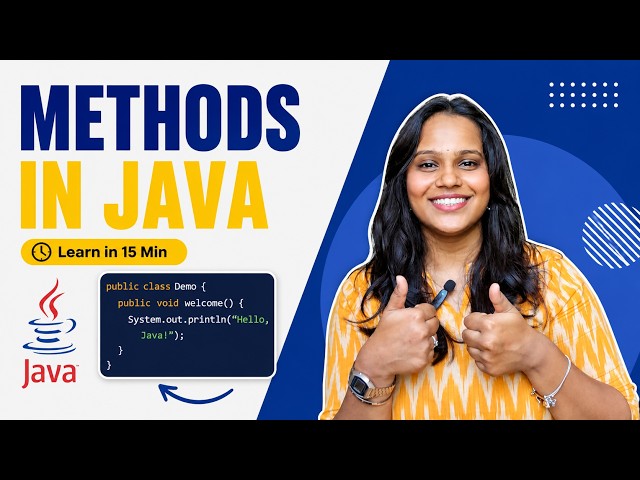 🚀 Java Course for Beginners | Lecture 09 – Methods (Functions) in Java | Java Tutorial