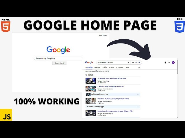 How to make a Google Search Engine | HTML , CSS JAVASCRIPT | Source Code in Description