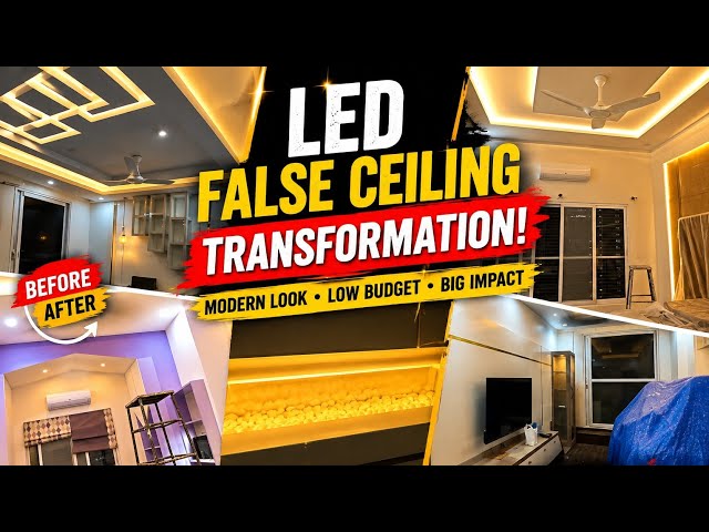   Stunning LED False Ceiling Transformation | Modern Bedroom Interior Design 2026 🏠#architecture 