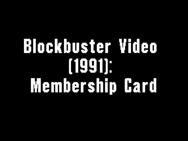 Blockbuster Video (1991): Membership Card