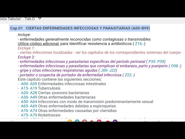 CIE 10 Codificación Capítulo 1. Infecciones