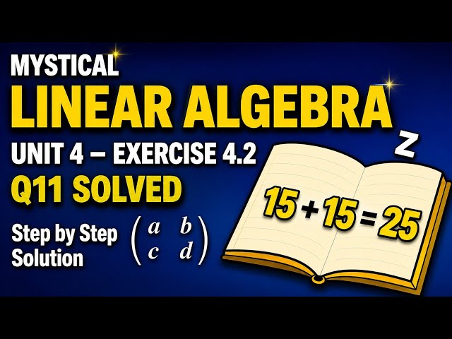 Linear Algebra Chapter 4 Exercise 4.2 | Question 11 Solved | Step-by-Step Solution