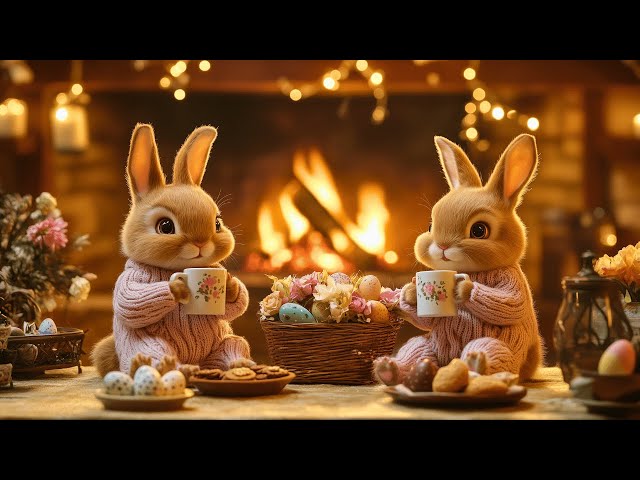 Easter Jazz Vibes – Cozy Jazz Music by the Fireplace with Cute Bunnies & Spring Atmosphere for Relax