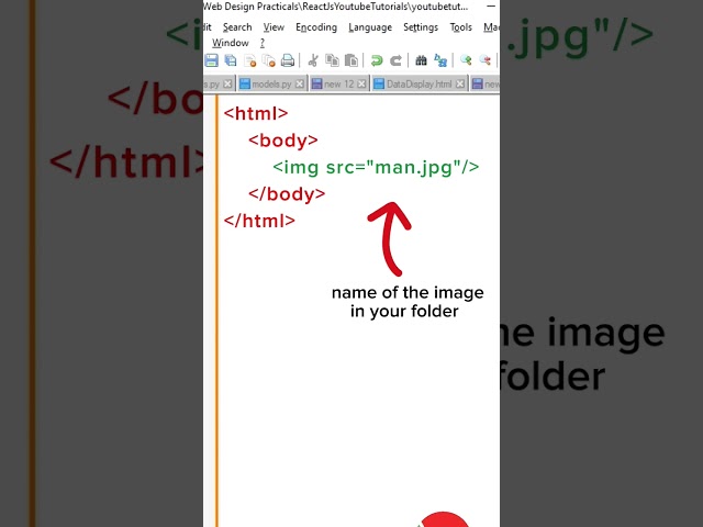 how to use image tag in HTML#html #coding #programming #shorts