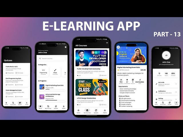 Complete Flutter E-Learning App – Profile Screen UI | Speed Code (Part 13) 🔥📱 | 2025