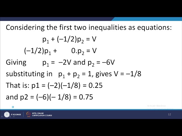 Linear Programming method for solving games #swayamprabha