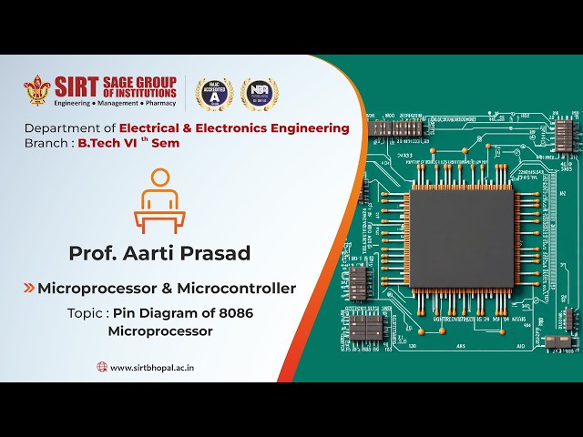 8086 microprocessor | Microprocessor & Microcontroller | SIRT Bhopal | Prof. Aarti Prasad