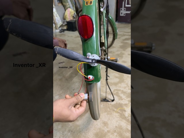 Running a Drone Motor with a 2-Wing Propeller Using a Bicycle Tire #youtubeshorts #project #diy