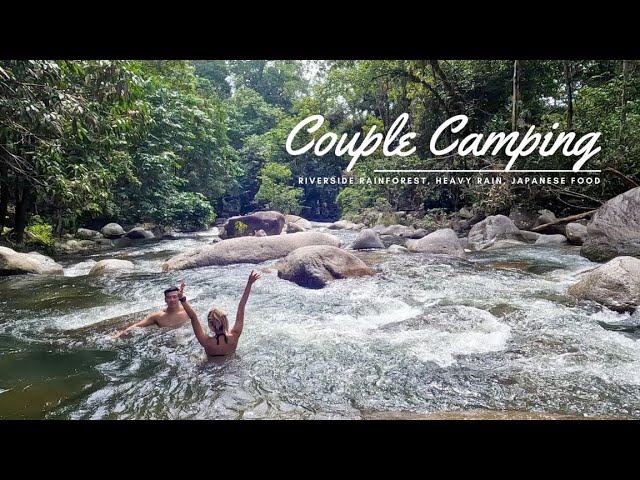 Riverside Rainforest COUPLE CAMPING | Heavy Rain, Riverside, Cooking Japanese Food