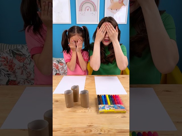 🎨 WOW Tube DRAWING! 🧻 Easy Art Trick for KIDS to Try ✏️ #shorts #kids
