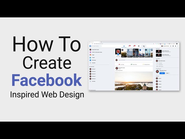 How To Create Facebook Web Design Using HTML and CSS | Speed Coding | Simple Web Tutorial