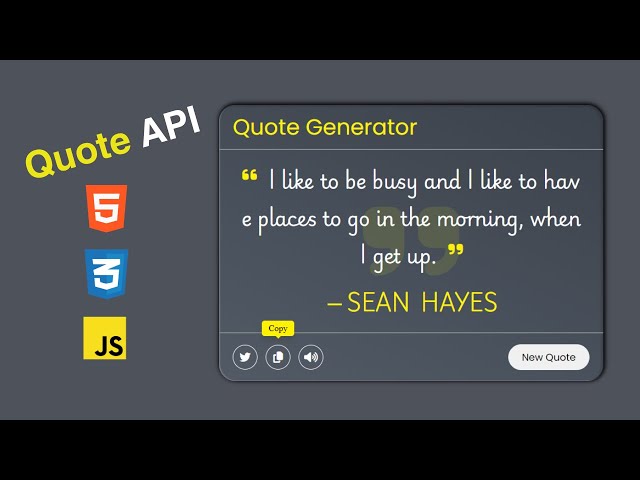 Random Quote Generator using HTML, CSS and JavaScript with Free Source Code | API Project