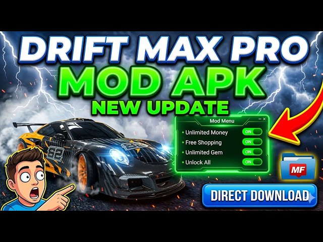 Drift Max Pro Hack APK v2.6.6 - Mod Menu + Unlimited Gold & All Cars Unlocked