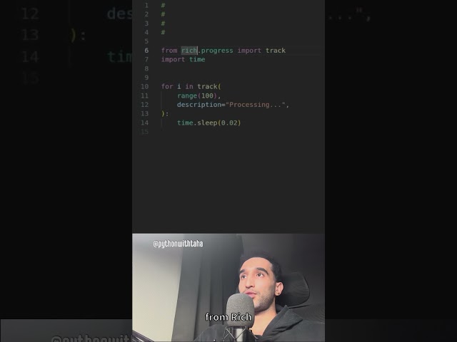 Prettier python progress bar using rich instead if tqdm. #python
