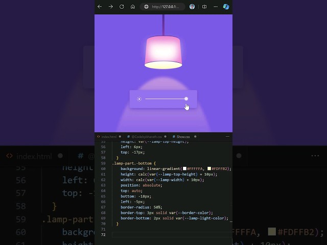 Day 030 - 🥶 css lamp with slider control #coding #webdevelopment #frontend #cssanimation #htmlcss
