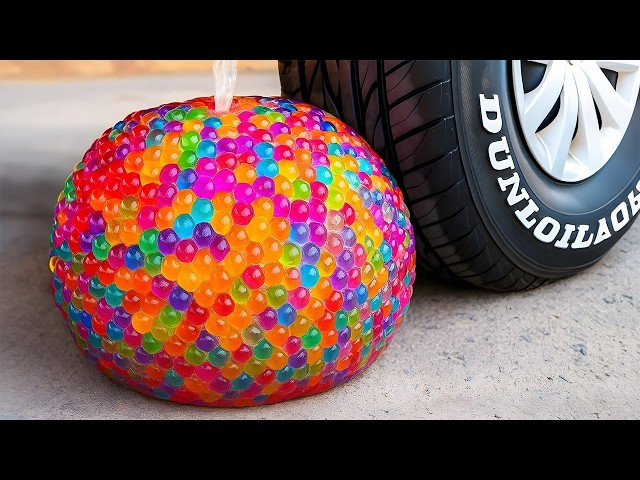 Crushing Experiments Video! &Car vs Crunchy Color Giant Toothpaste Balloons & Soft Things By Car 3
