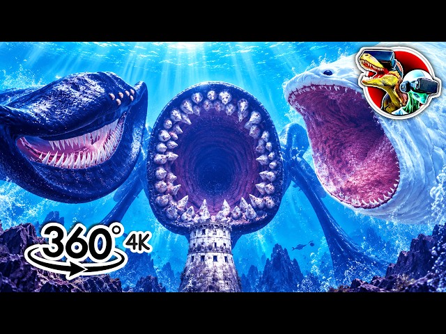 Bloop vs El Gran Maja vs Sea Eater | Legendary Sea Monster Clash in the Deep Ocean | 360 Video 4K