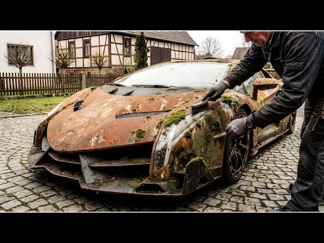 Car Restoration ASMR (No Talking) — Supercar Reveal After Extreme Rust | Lamborghini Veneno