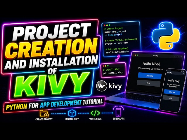 Project creation and installation of Kivy | Python for App Development Tutorial