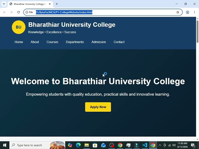 Develop a College Website Using Advanced HTML Tags | HTML Project