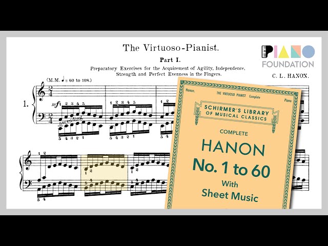 COMPLETE Hanon with Sheet Music, Practice Notes and Time Stamped! (The Virtuoso Pianist - Piano)